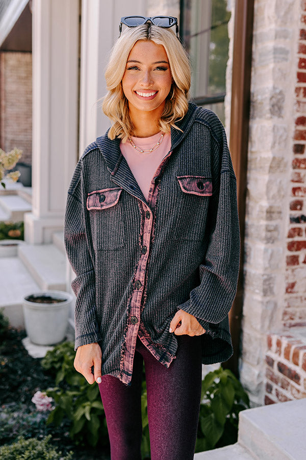 Exceptionally Chic Waffle Knit Light Weight Jacket In Navy