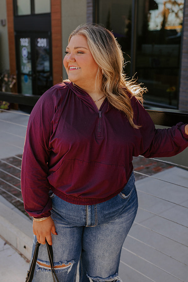 Daily Dedication Butter Soft Hoodie In Royal Plum Curves