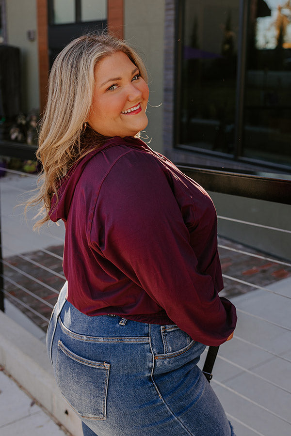 Daily Dedication Butter Soft Hoodie In Royal Plum Curves