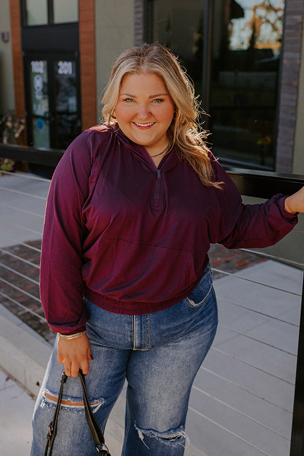 Daily Dedication Butter Soft Hoodie In Royal Plum Curves