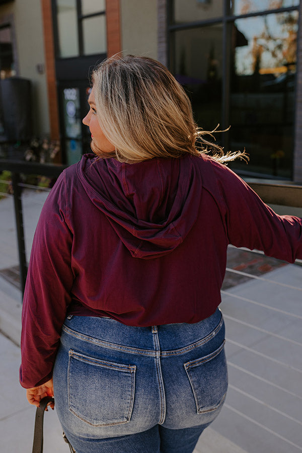 Daily Dedication Butter Soft Hoodie In Royal Plum Curves