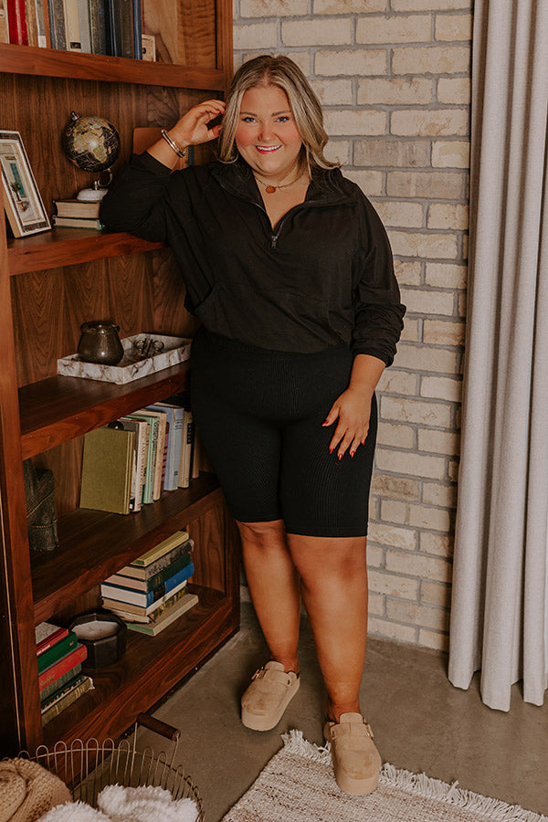 Daily Dedication Butter Soft Hoodie In Black Curves