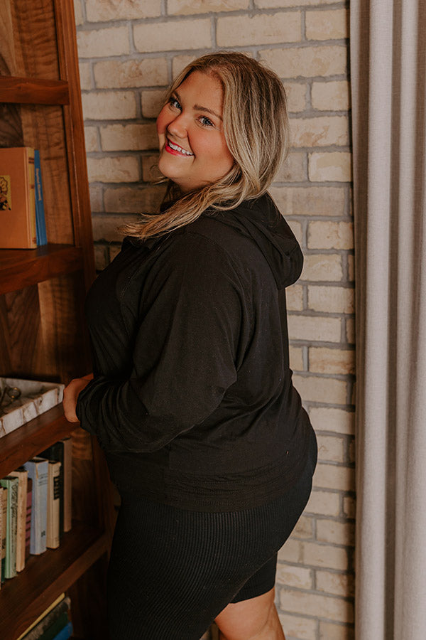 Daily Dedication Butter Soft Hoodie In Black Curves