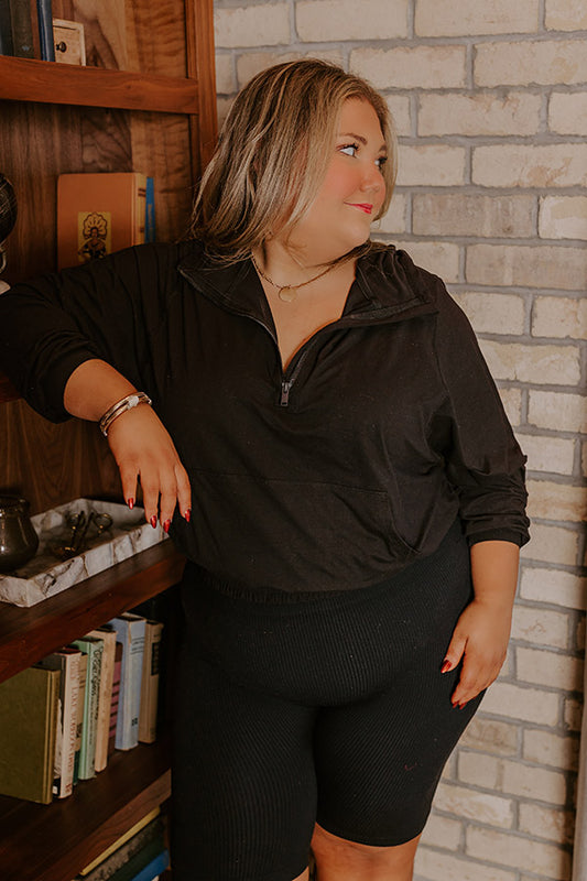 Daily Dedication Butter Soft Hoodie In Black Curves