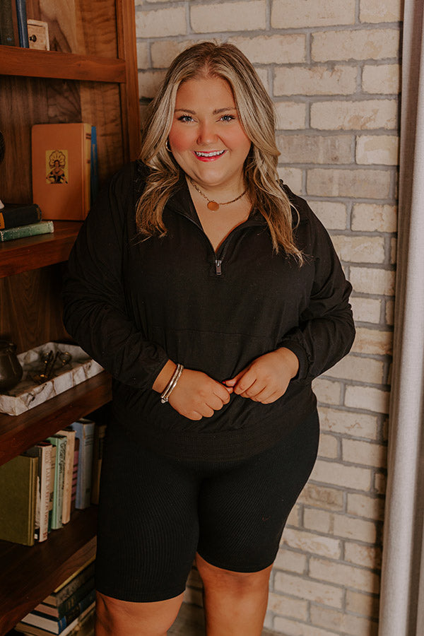 Daily Dedication Butter Soft Hoodie In Black Curves