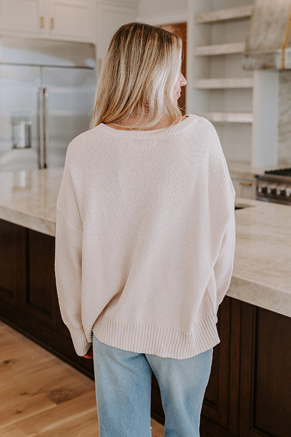 Never Pretend Knit Sweater In Birch