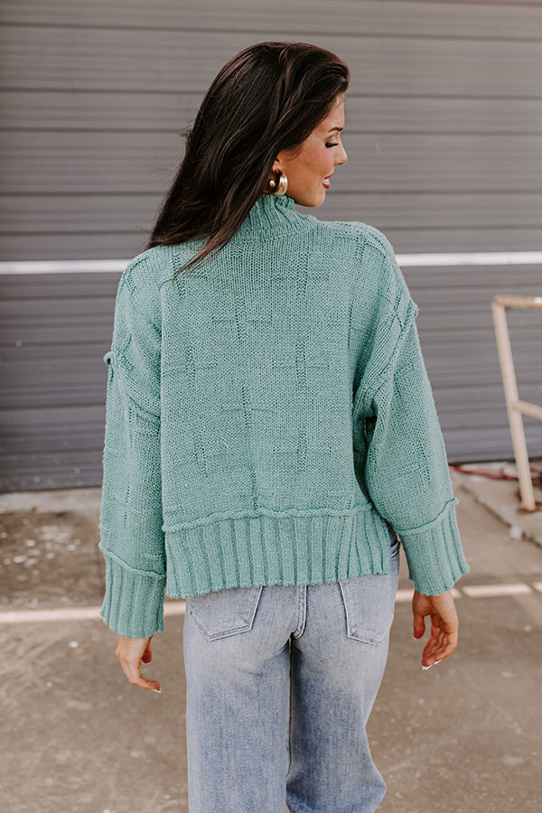 Cool Weather Knit Sweater in Jade