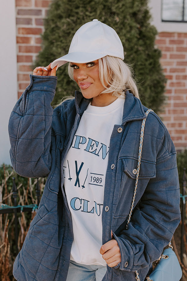 On The Daily Faux Leather Baseball Cap In White
