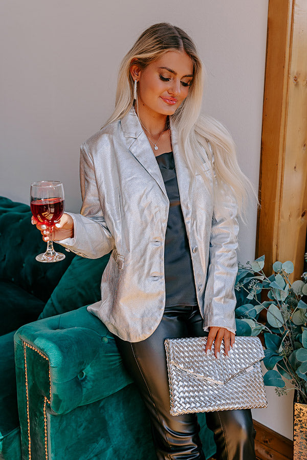 Easily Impressed Metallic Blazer