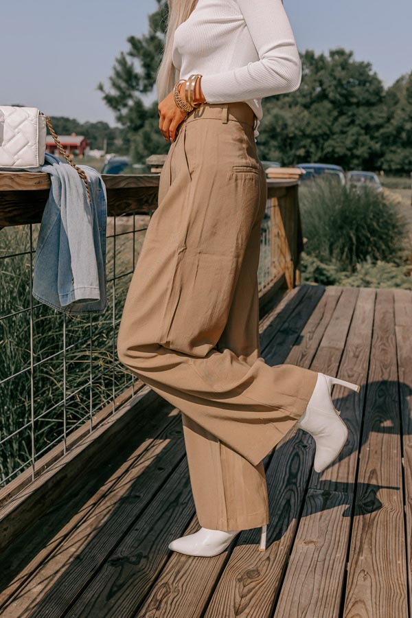 The Donatella High Waist Trousers In Khaki