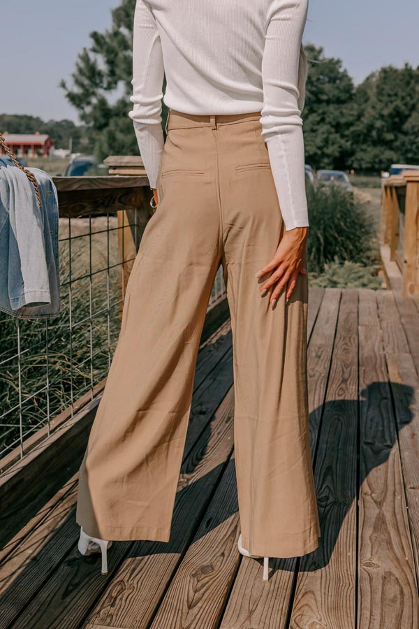 The Donatella High Waist Trousers In Khaki