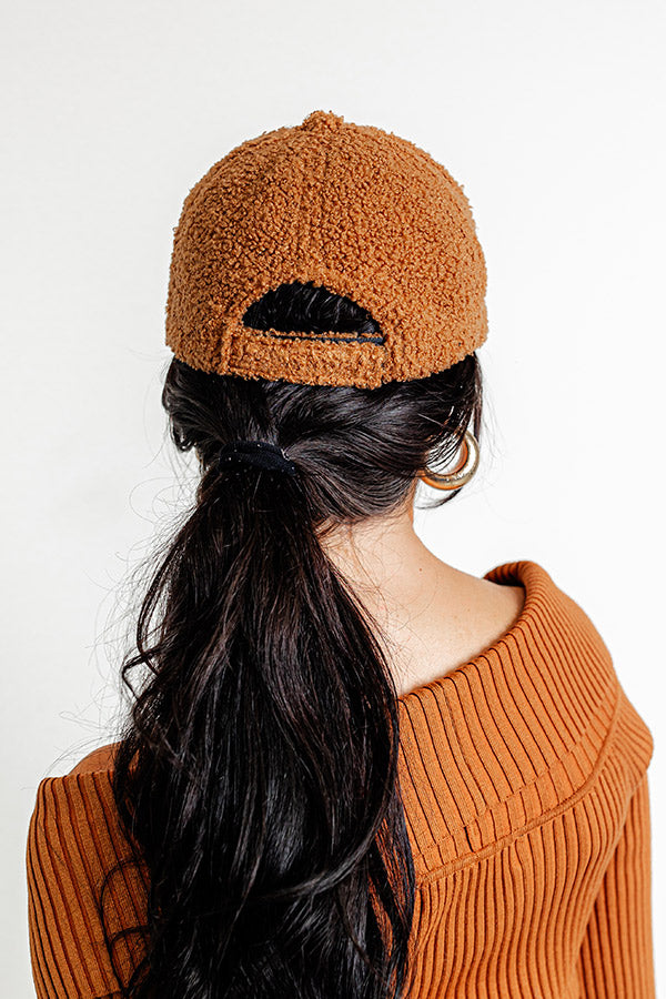 Cozy Outing Sherpa Baseball Cap in Camel