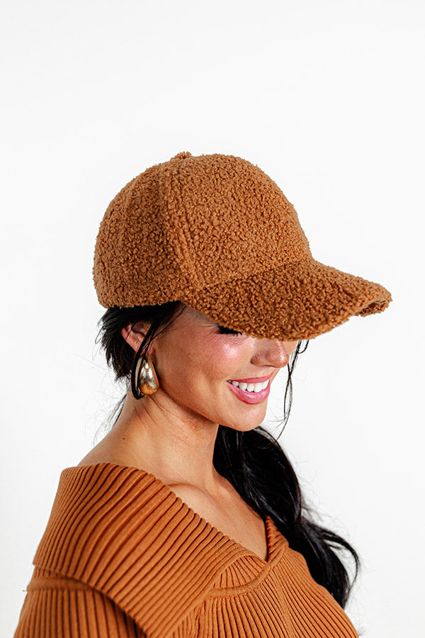 Cozy Outing Sherpa Baseball Cap in Camel