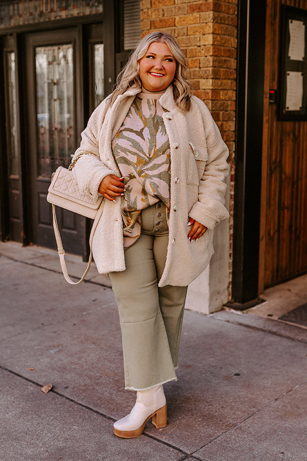Touch Of Fall Sweater Top in Birch Curves
