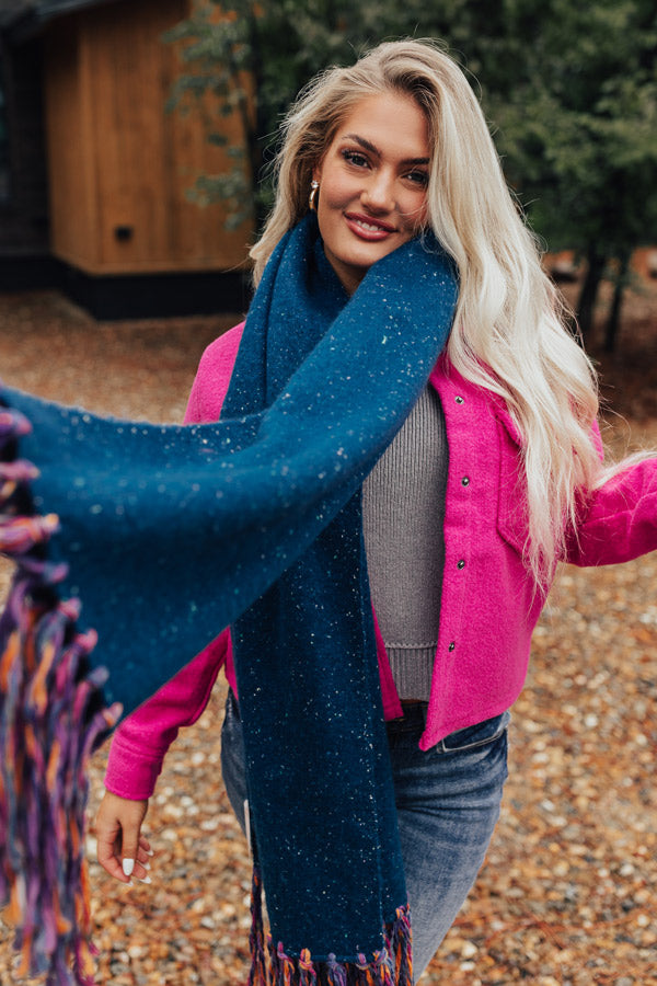 Keeping Cozy Scarf In Lapis Blue