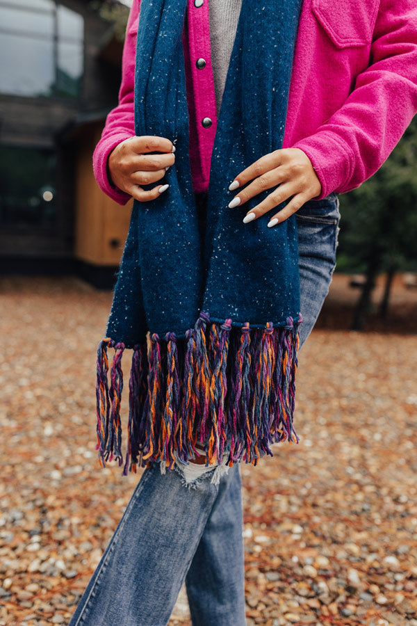 Keeping Cozy Scarf In Lapis Blue