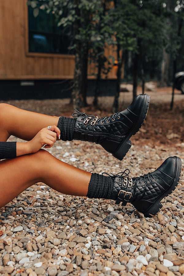 Cozy Outing Waffle Knit Leg Warmers In Black