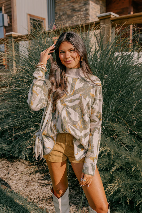 Touch Of Fall Sweater Top in Birch