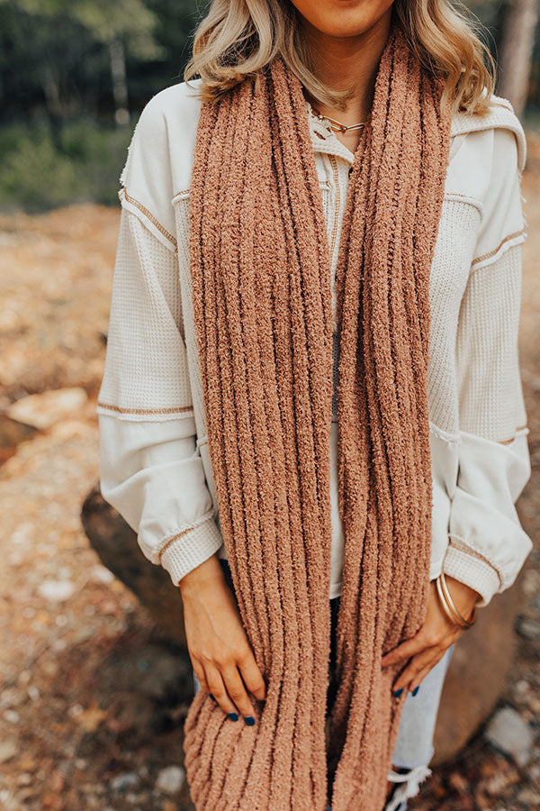 Autumn Treasure Knit Scarf In Iced Latte