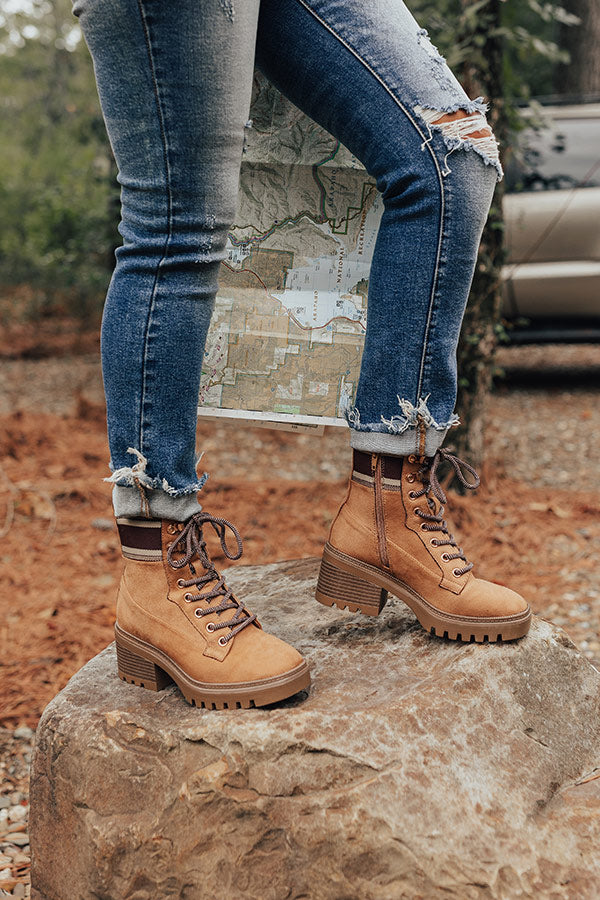 The Athena Faux Suede Combat Boot
