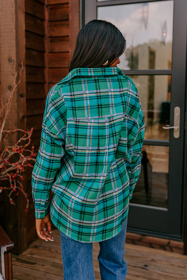 Catching Feelings Plaid Top In Green