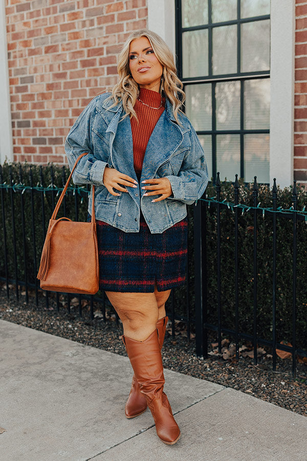 Fate Would Have It Denim Blazer Curves