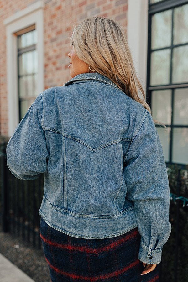 Fate Would Have It Denim Blazer Curves