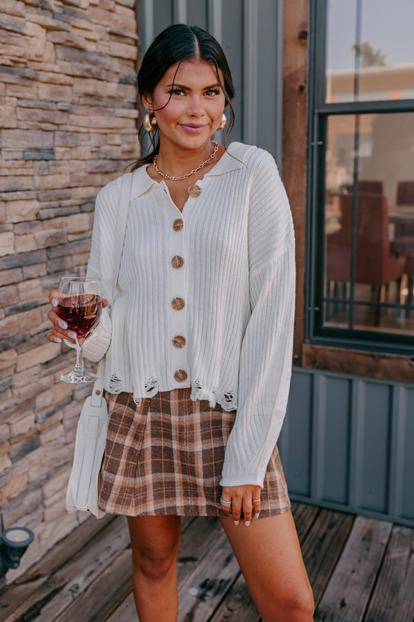 Best Version Distressed Sweater in Ivory