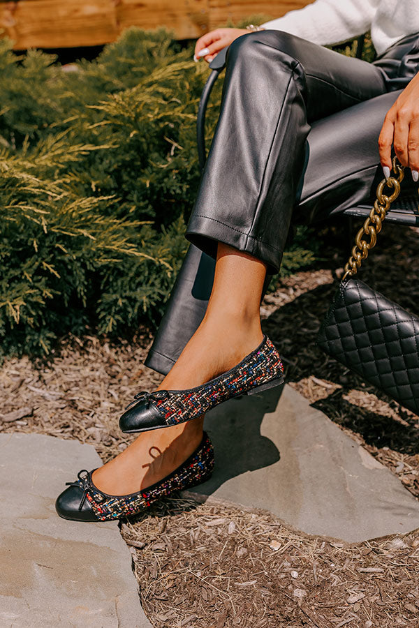 The Olivia Tweed Flat In Black