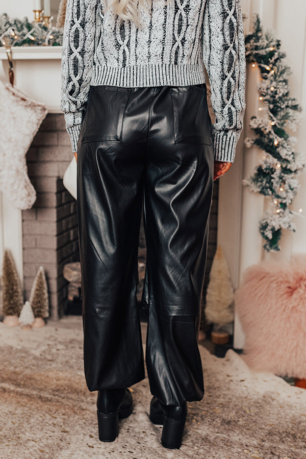 The Aubrey High Waist Faux Leather Pants In Black