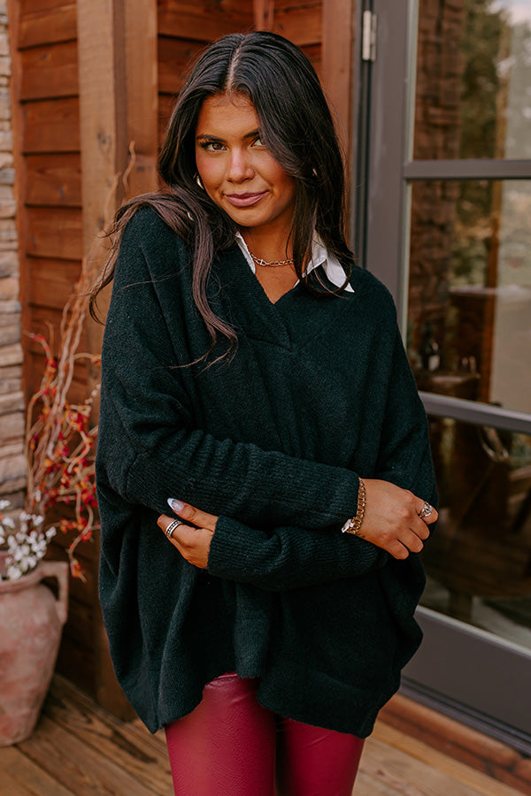 Wrapped Up In Love Sweater Top in Black