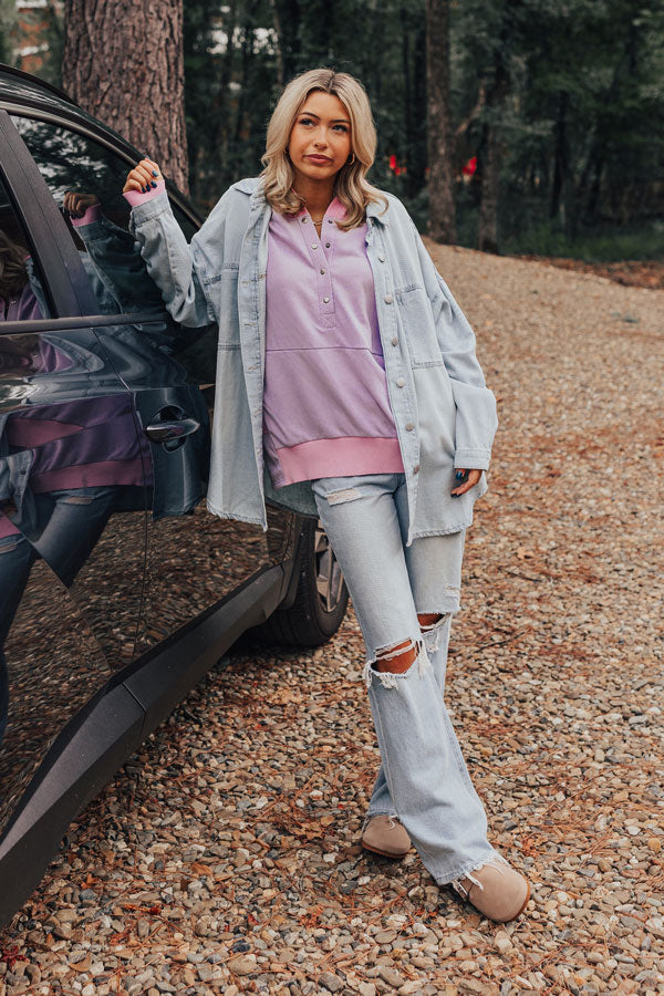 Buttercup Kisses Hoodie In Lavender