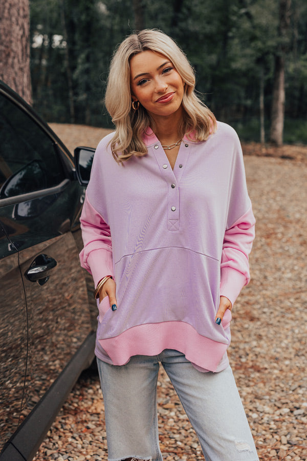 Buttercup Kisses Hoodie In Lavender