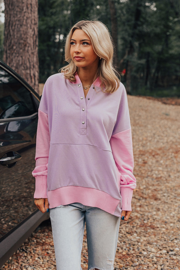 Buttercup Kisses Hoodie In Lavender
