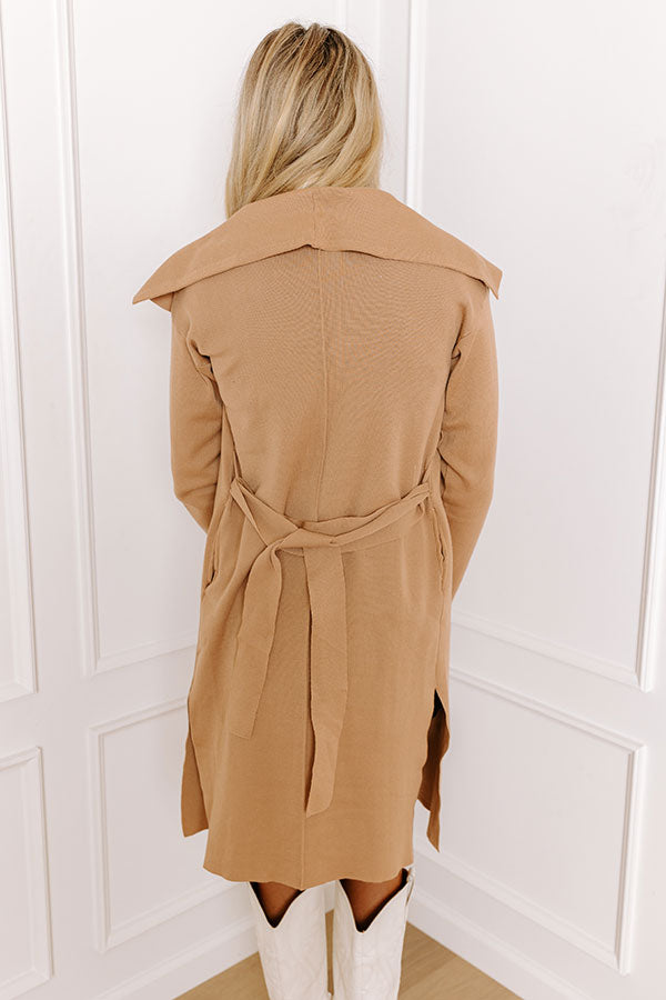 Hiding Out Light Weight Coat In Iced Mocha