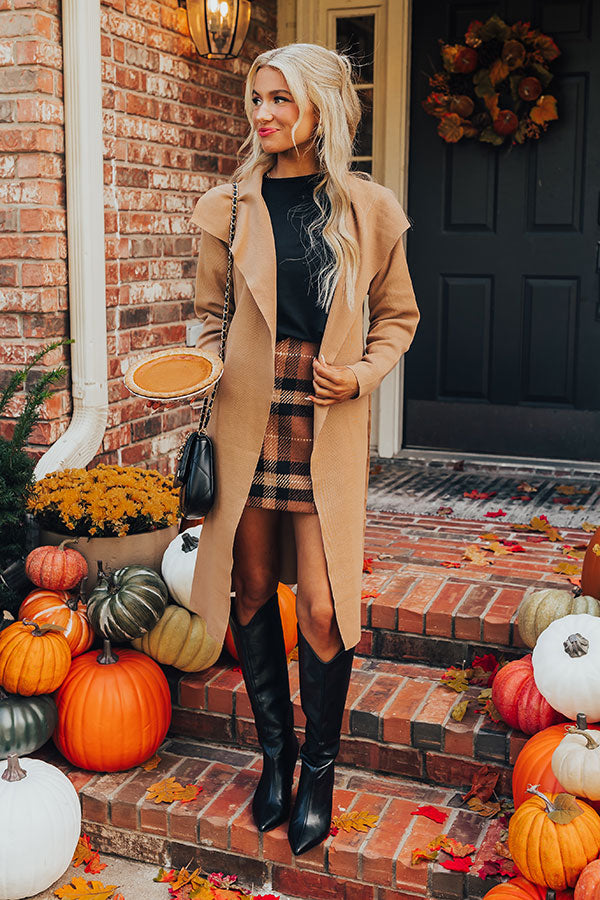 Hiding Out Light Weight Coat In Iced Mocha