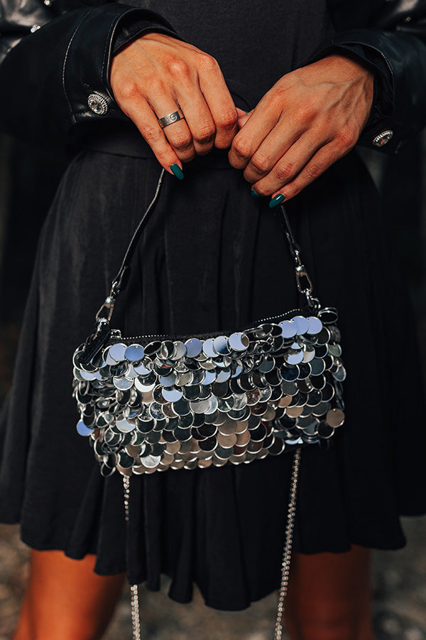 Bring The Sparkle Sequin Purse In Silver