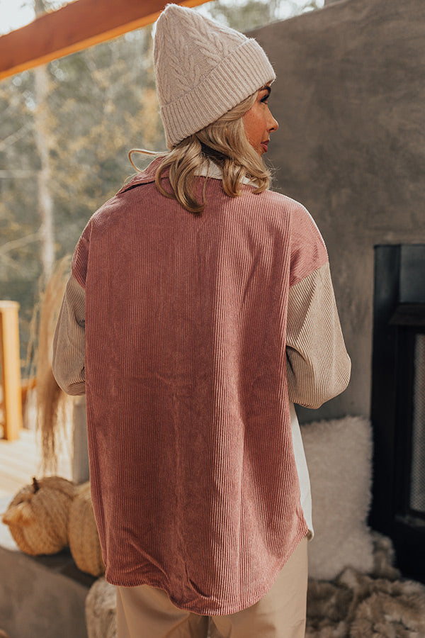 Caught Crushing Corduroy Jacket In Blush