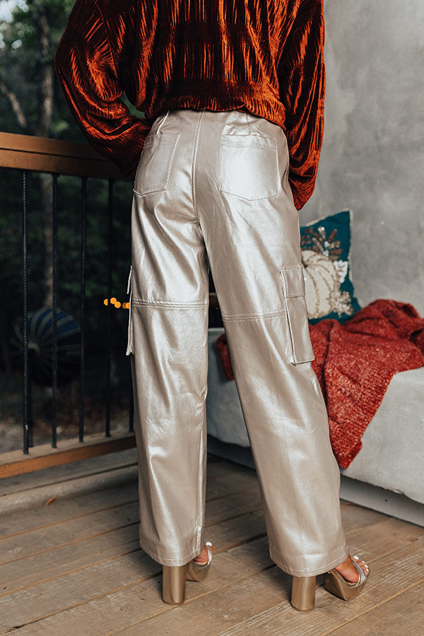 The Hannah High Waist Metallic Cargo Pants
