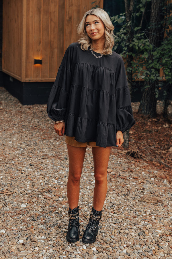 Ever So Posh Shift Top In Black