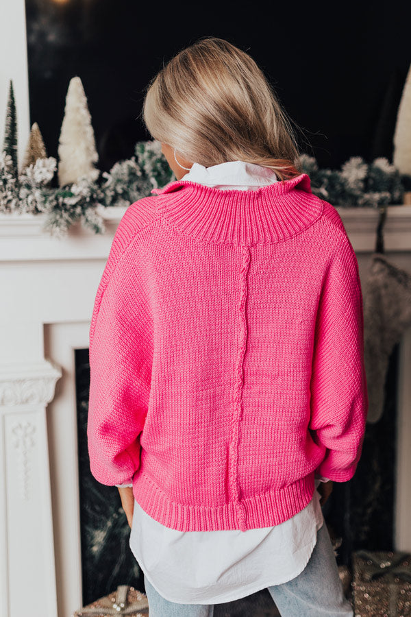 Apple Picking Pretty Knit Sweater In Bubblegum Pink