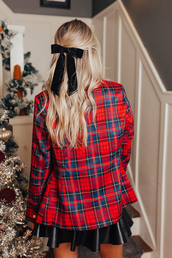 VIP Floor Seats Plaid Blazer
