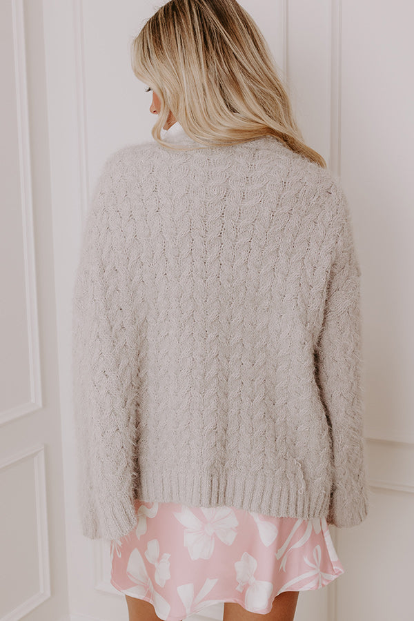 Fall Gratitude Embellished Cardigan In Grey