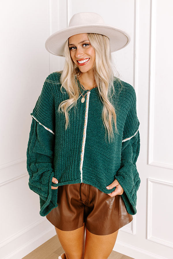 Toasty Times Knit Hoodie In Green