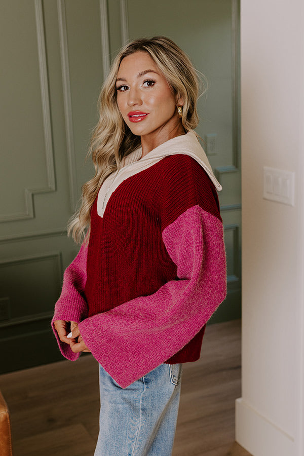 Cafe Patio Color Block Sweater