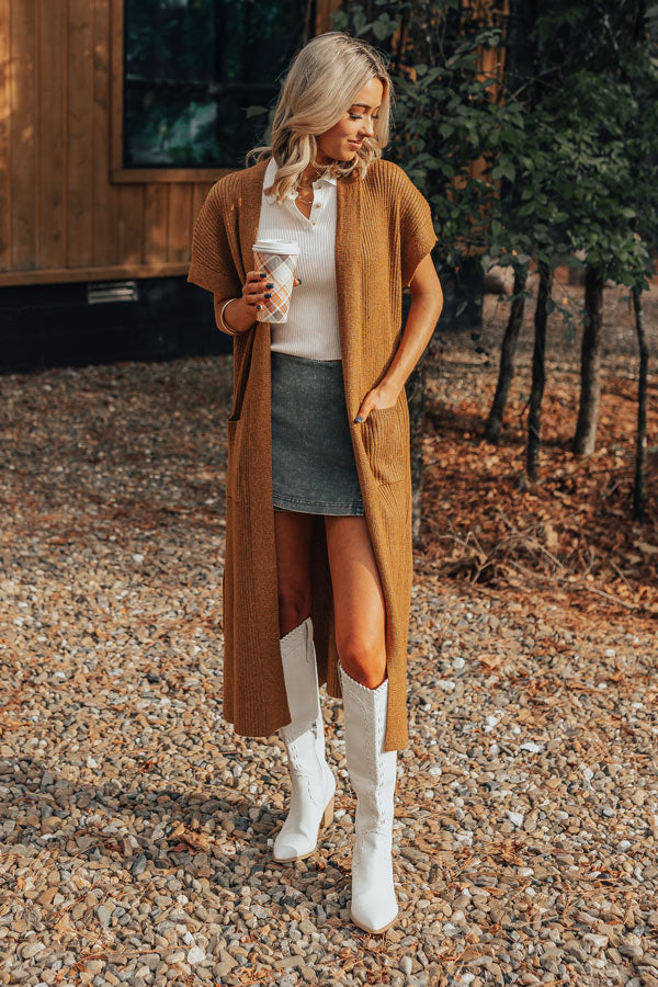 Autumn Vibes Ribbed Duster Cardigan