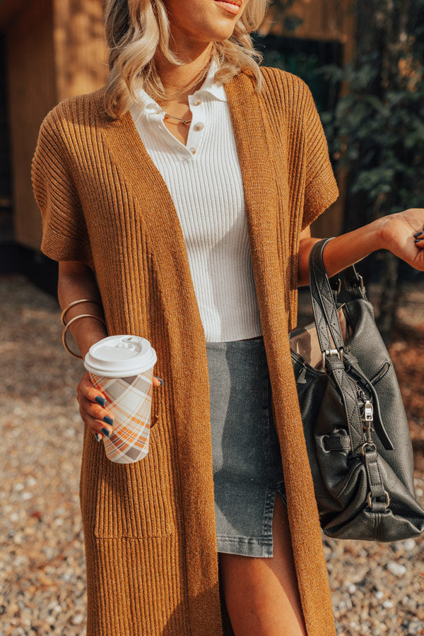 Autumn Vibes Ribbed Duster Cardigan