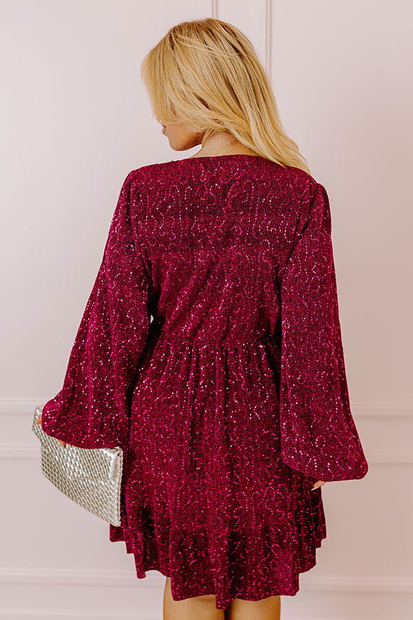 Sleek Sophistication Mini Dress In Dark Fuchsia Curves