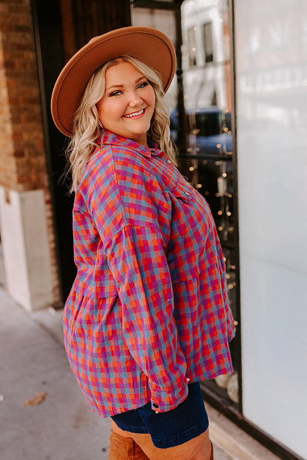 Save Your Seat Plaid Tunic Curves
