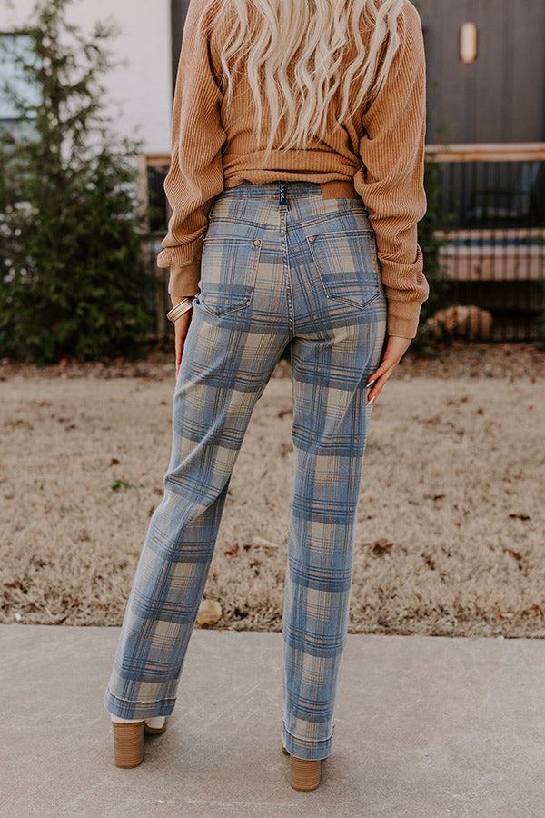 Judy Blue Salute High Waist Plaid Jeans